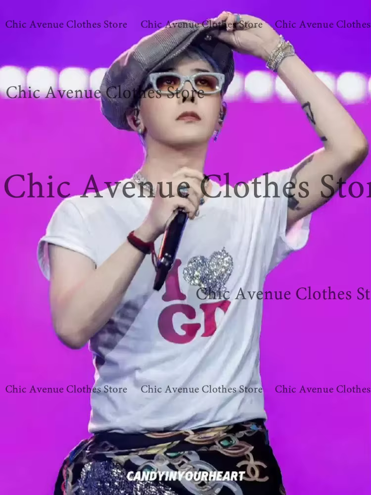 GD G-DRAGON même T-shirt pour les Fans j'aime GD été hauts coton à manches courtes
