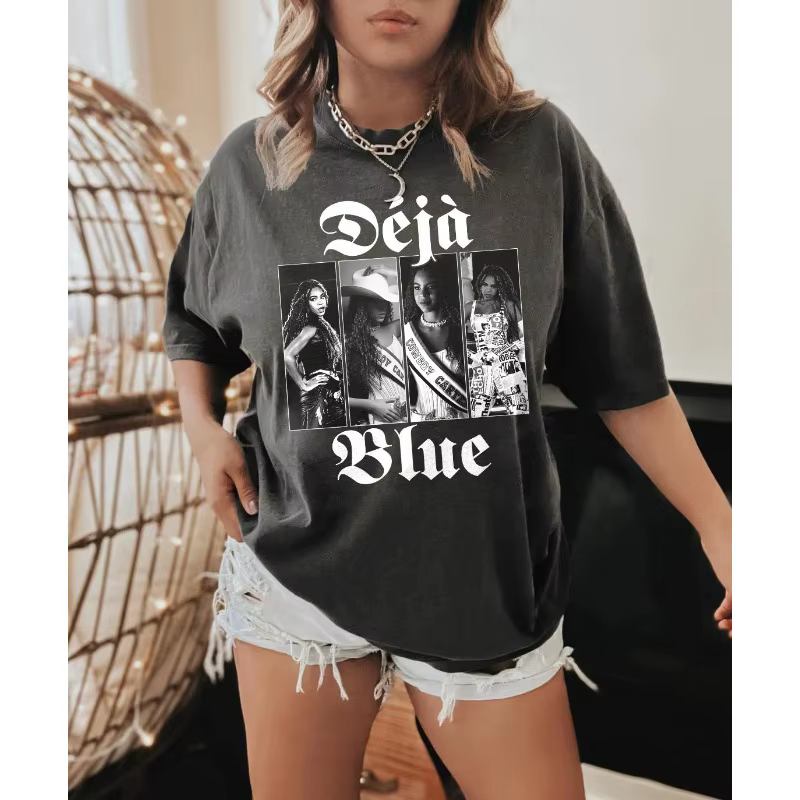Deja bleu Beyonc É Tour modèle hommes T-shirt été nouveau Style unisexe