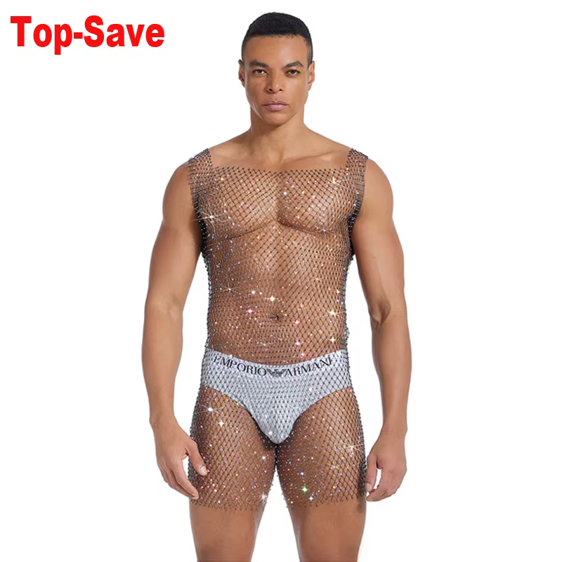 Débardeur en maille strass pour hommes