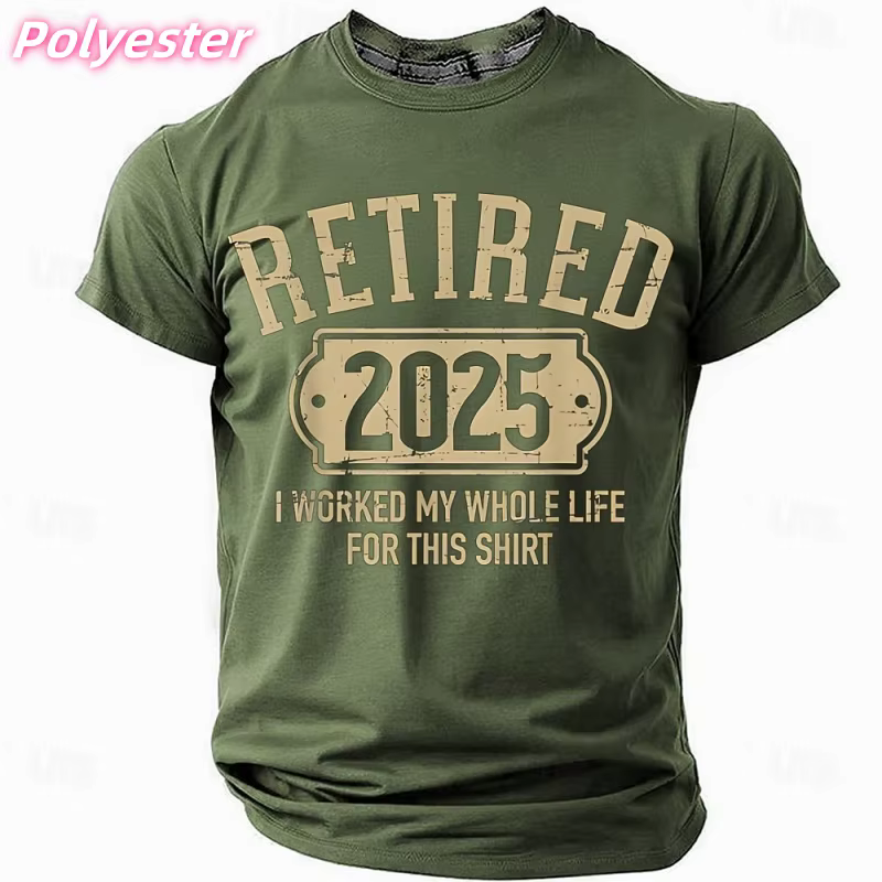 3D imprimé 2025 Retire T-shirt pour hommes mots humoristiques motif t-shirts été décontracté col rond à manches courtes
