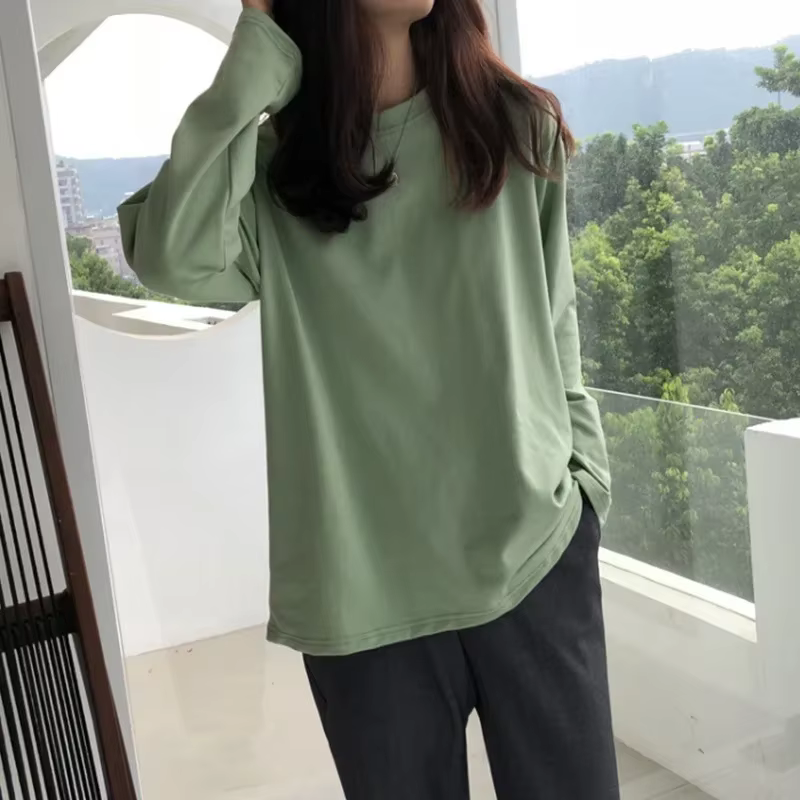 T-shirt à manches longues style Hong Kong pour femme