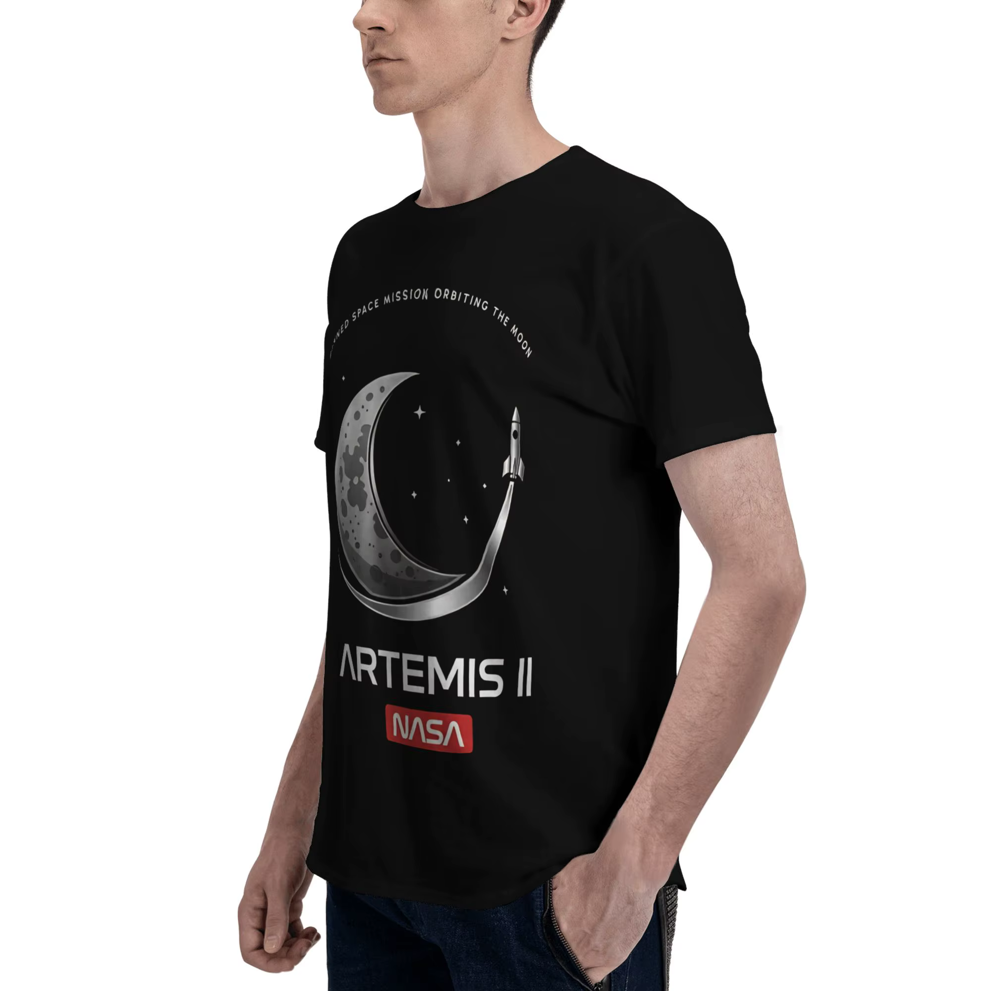 T-shirt 100% coton avec logo spatial classique de la NASA
