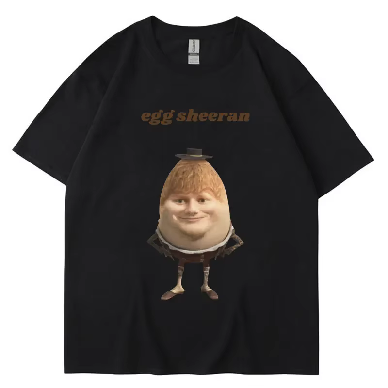 Streetwear drôle oeuf Ed Sheeran Meme graphique t-shirt respirant décontracté à manches courtes hommes femmes t-shirts surdimensionné cadeau