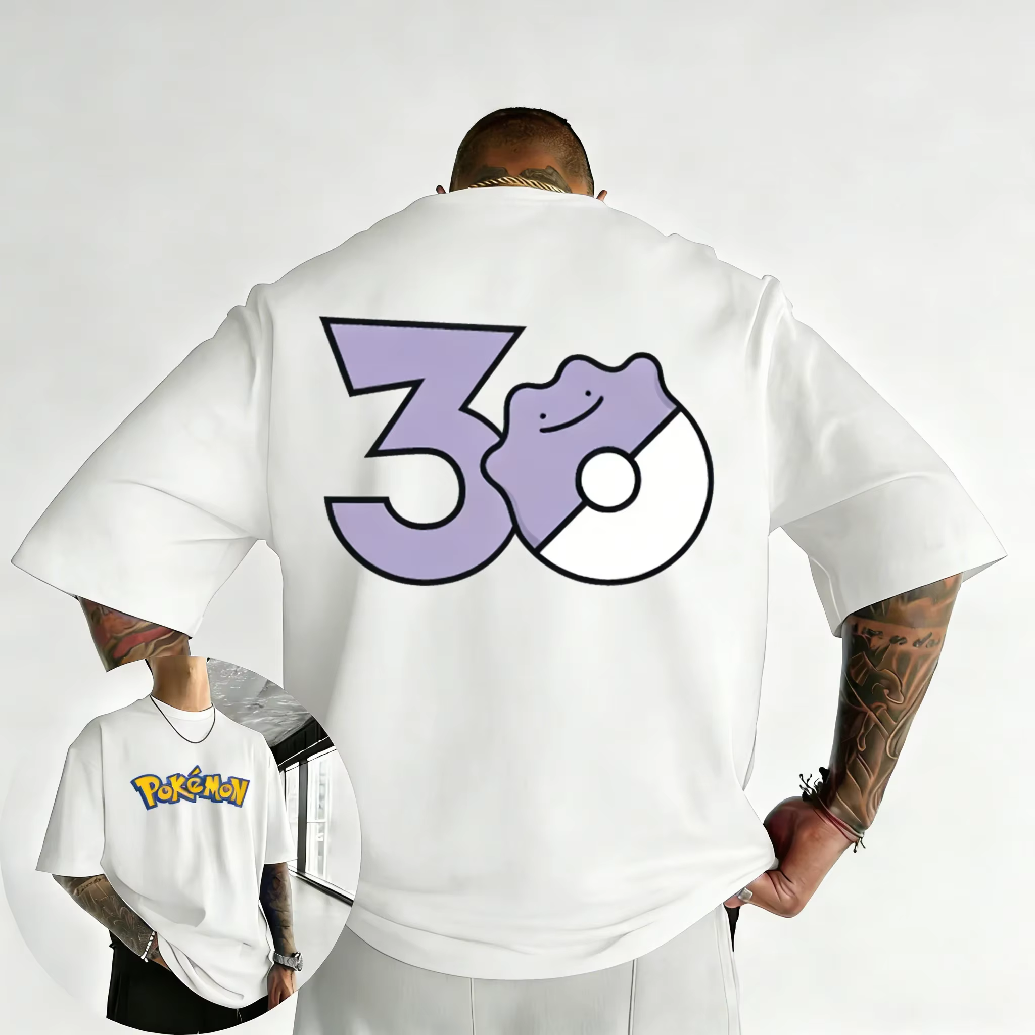 T-shirt imprimé Ditto Pokémon 30ème Anniversaire 2026 – Nouvelle collection été unisexe