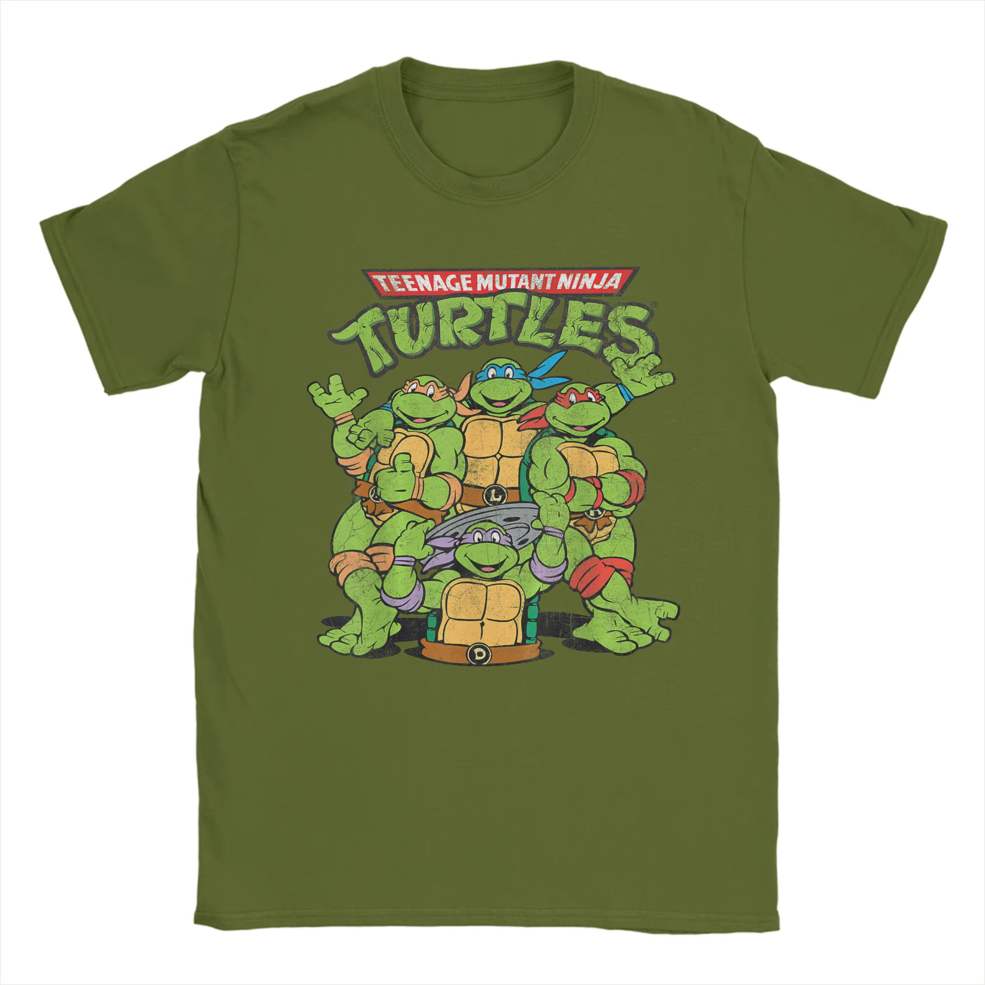 T-shirts classiques à logo rétro des tortues ninja pour hommes