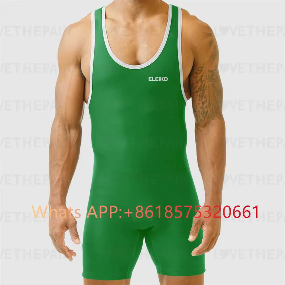 Combinaison de lutte Singlet pour hommes, sans manches, boxe, une pièce, body, contrôle du ventre, vêtements de gymnastique, Triathlon en fer, tenue de levage de puissance, 2024