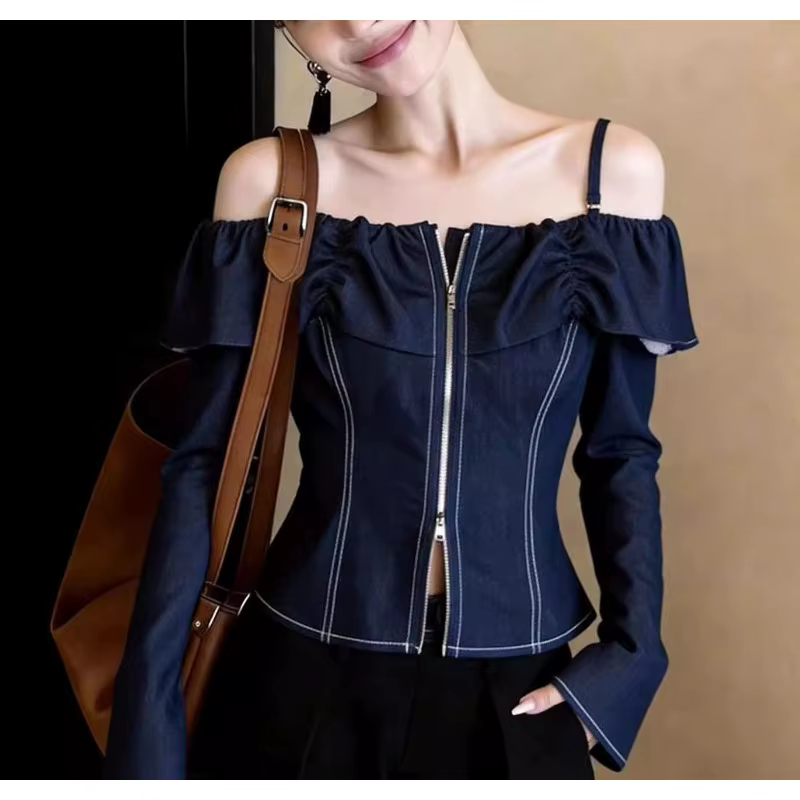 Chemise en jean bleue pour femme
