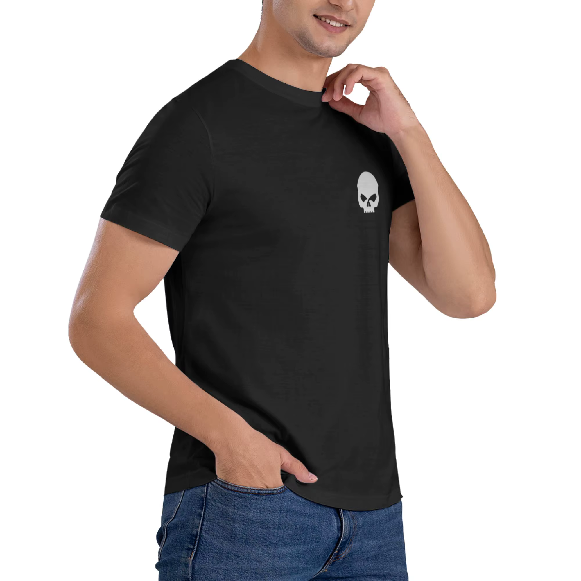 T-shirt imprimé avec logo Funny Skull Harley pour hommes