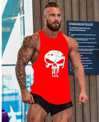 T-shirts de gymnastique bretelles homme Stringer chemise de Fitness
