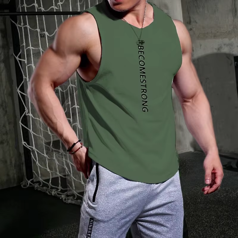 Débardeurs de musculation pour hommes en tissu Mash à séchage rapide
