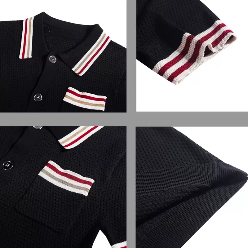 Polo en tricot pour homme à manches courtes