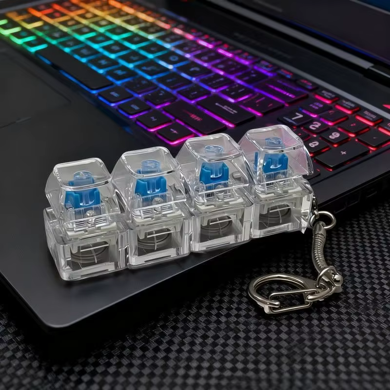 Porte-clés LED Clavier avec Bouton Cliquable Anti-Stress et Anxiété