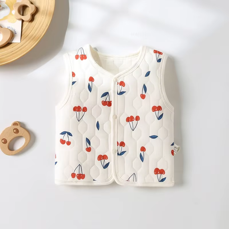 Nouveau-né bébé gilets sans manches coton rembourré enfants printemps chaud Cardigan veste infantile mignon dessin animé polaire coupe-vent vêtements d'hiver