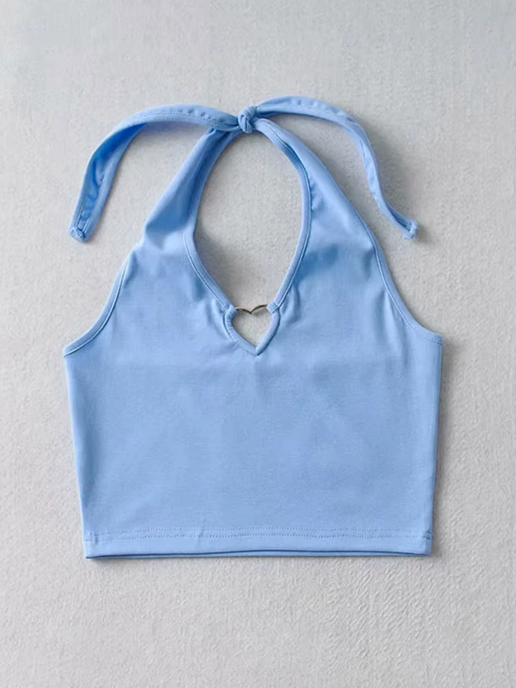 Débardeur doux Femme t-shirt Vintage Cami haut femmes vêtements licou t-shirts mode coréenne
