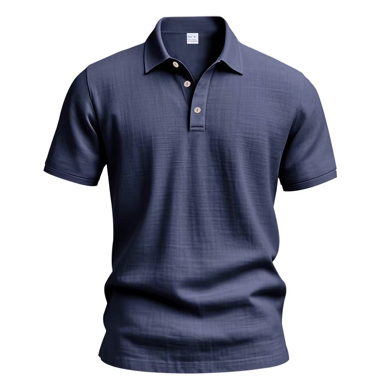 Chemises polo en lin uni pour hommes