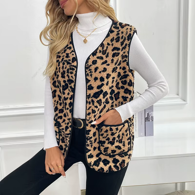 Gilet sans manches à col en v