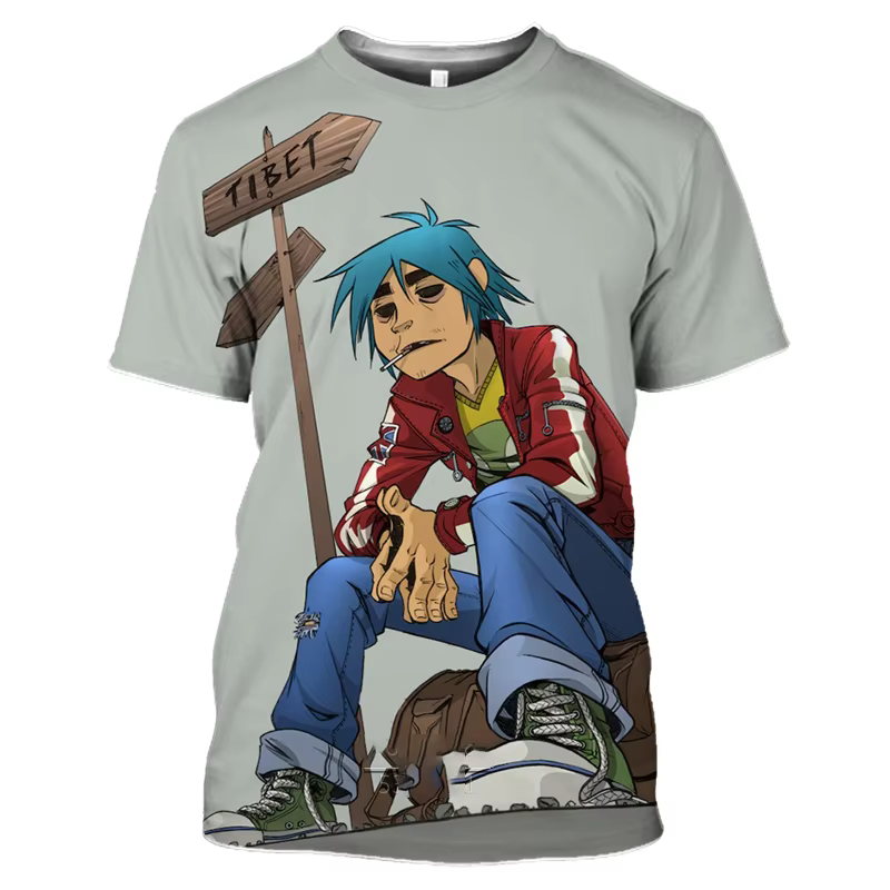 Groupe de Rock Gorillaz t-shirt enfant mode surdimensionné