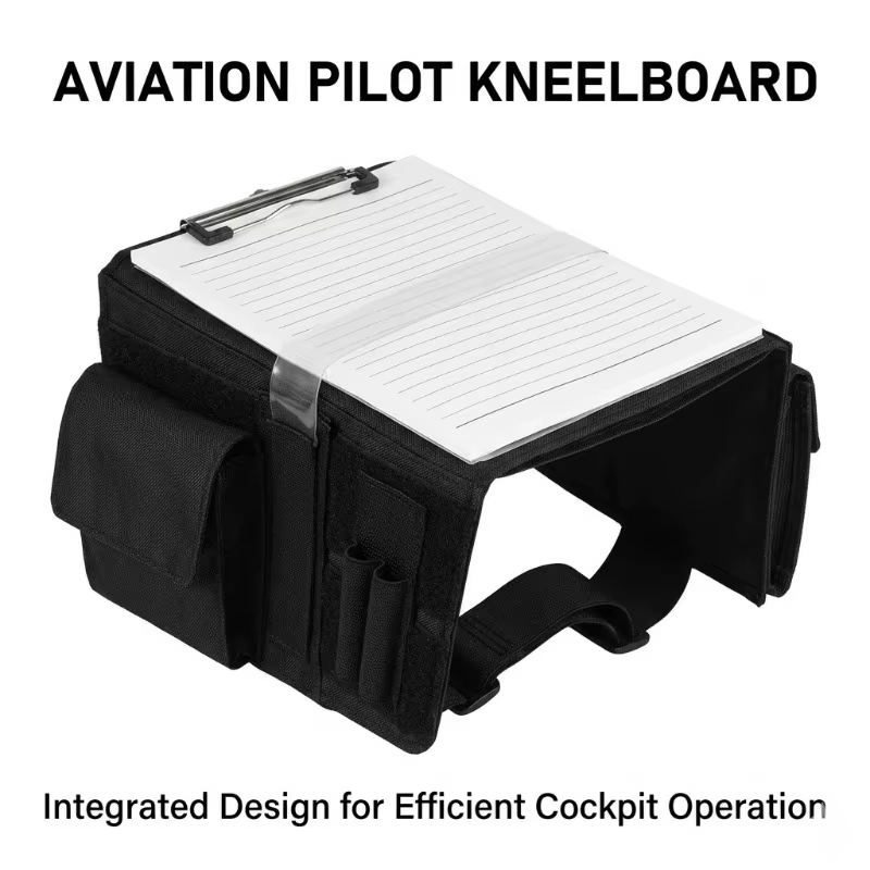 Planche de pilotage à 7 emplacements avec sangle de fixation à la jambe et porte-stylo en tissu Oxford, réglable pour l'aviation, la maison et l'école