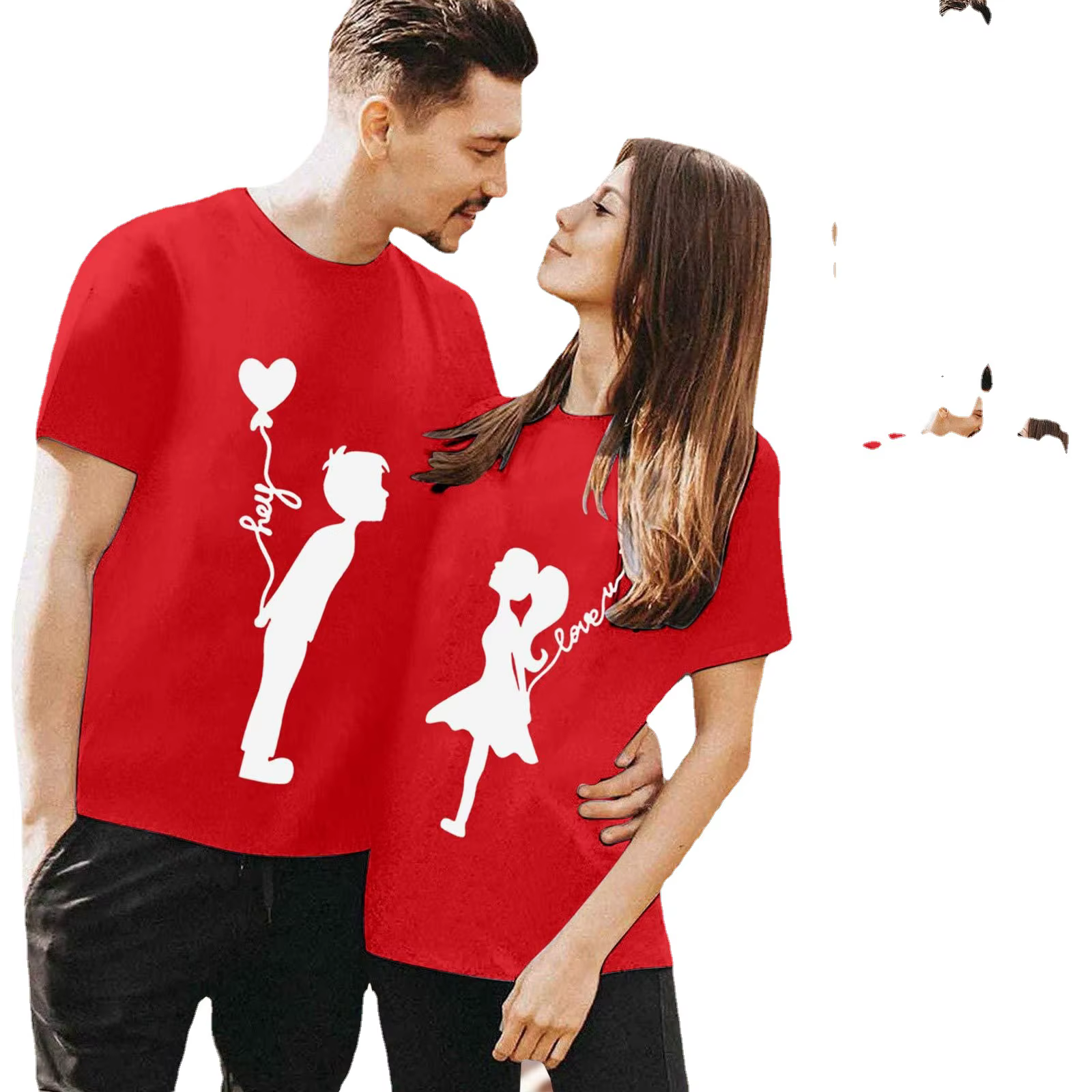 T-shirts 100% coton pour la Saint-Valentin pour couples