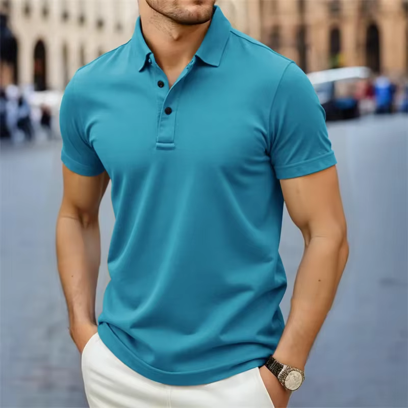 Nouveau Polo Homme 2026 Décontracté et Tendance à Col Simple Manches Courtes – Haut d'Été Confortable