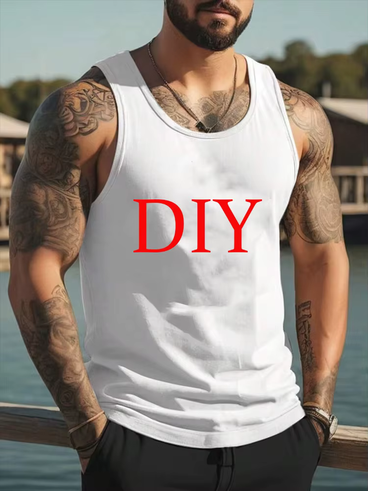 Débardeurs Personnalisables DIY avec Motif Imprimé en 3D pour Hommes et Femmes – Gilet de Sport Décontracté Oversize pour Fitness et Gym – T-shirt Sans Manches Style Harajuku – Vêtements Homme