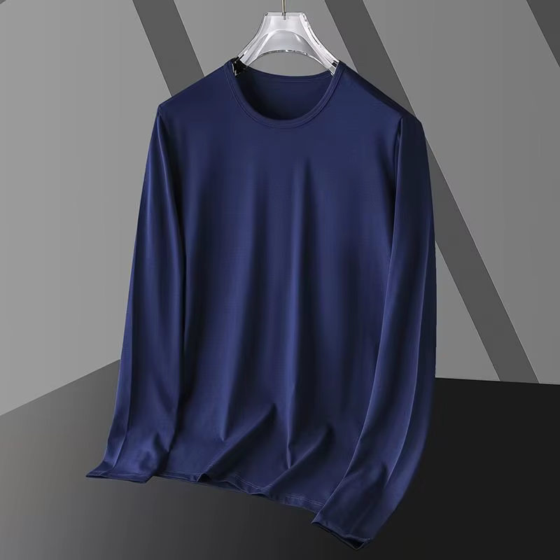 T-shirt Homme Slim Fit à Manches Longues et Col Rond – Nouveau Style Élégant