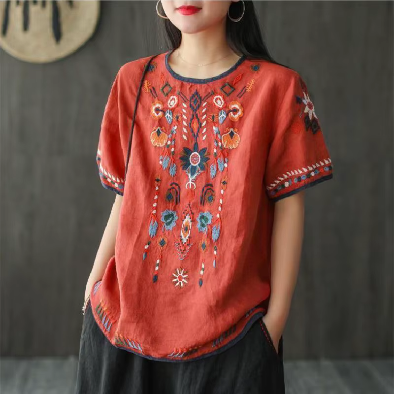 T-shirt femme été 2025 tenue haut à manches courtes