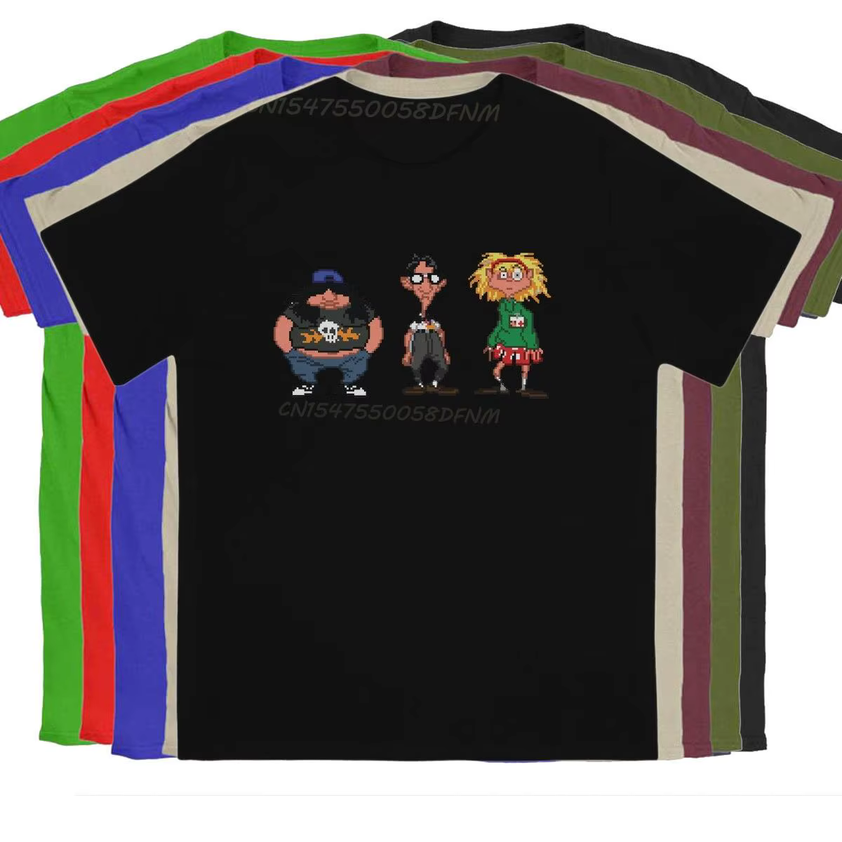 T-shirt en coton avec motif du jeu "Day of the Tentacle" pour homme