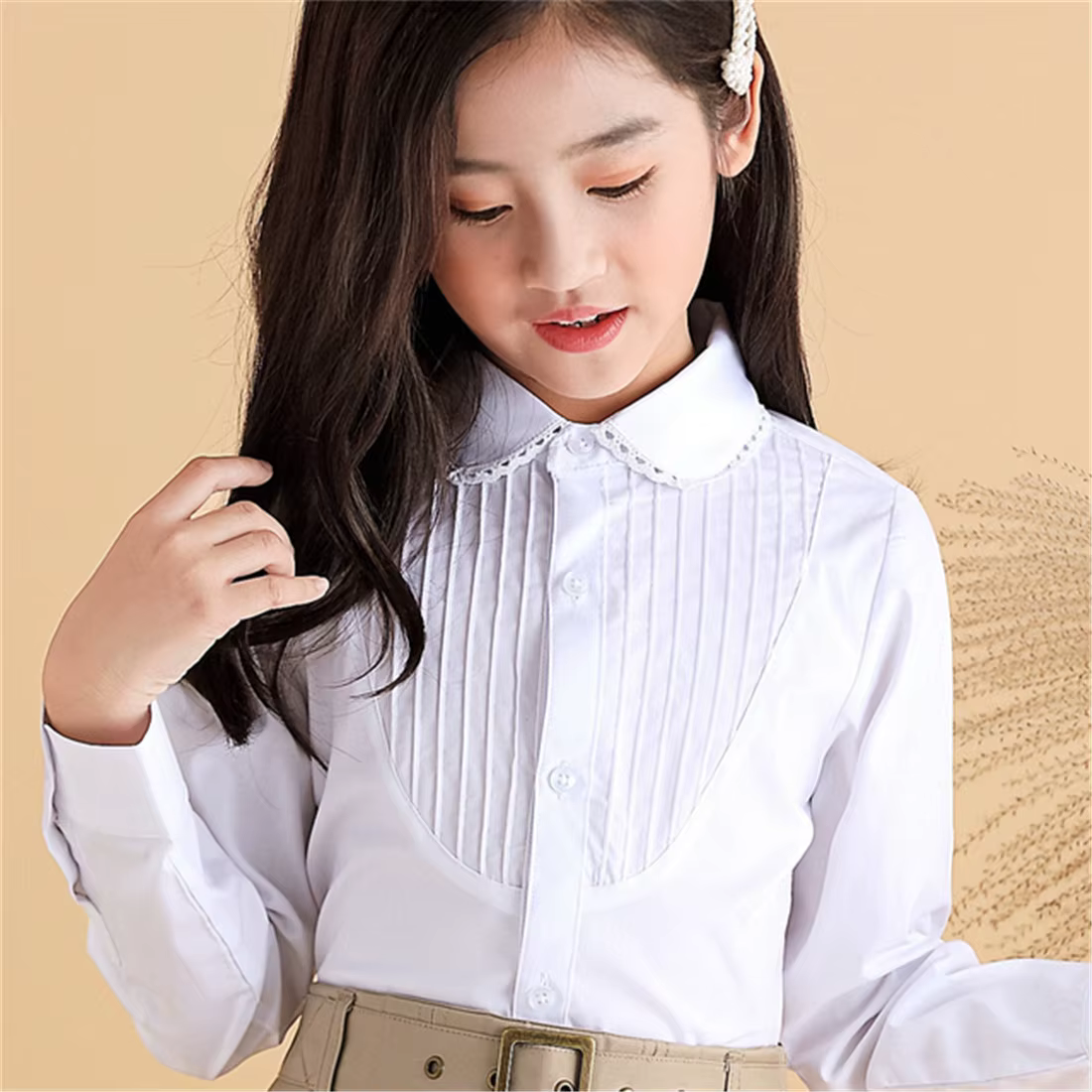Chemises blanches pour enfants filles