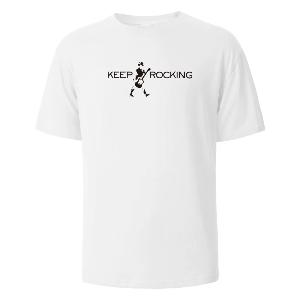 T-shirt imprimé Keep Rocking pour hommes et femmes