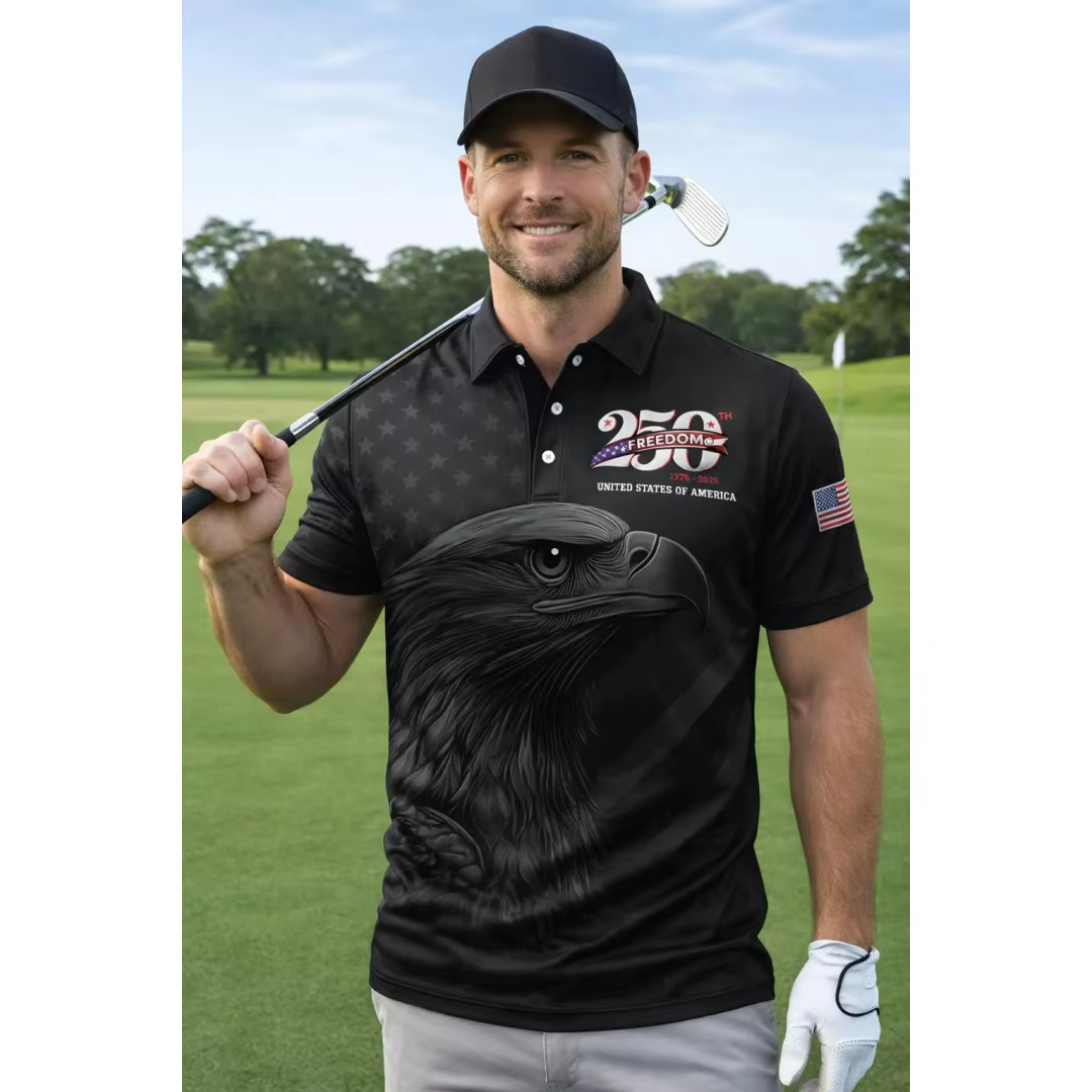 Polo de golf patriotique d'Amérique pour le 250e anniversaire