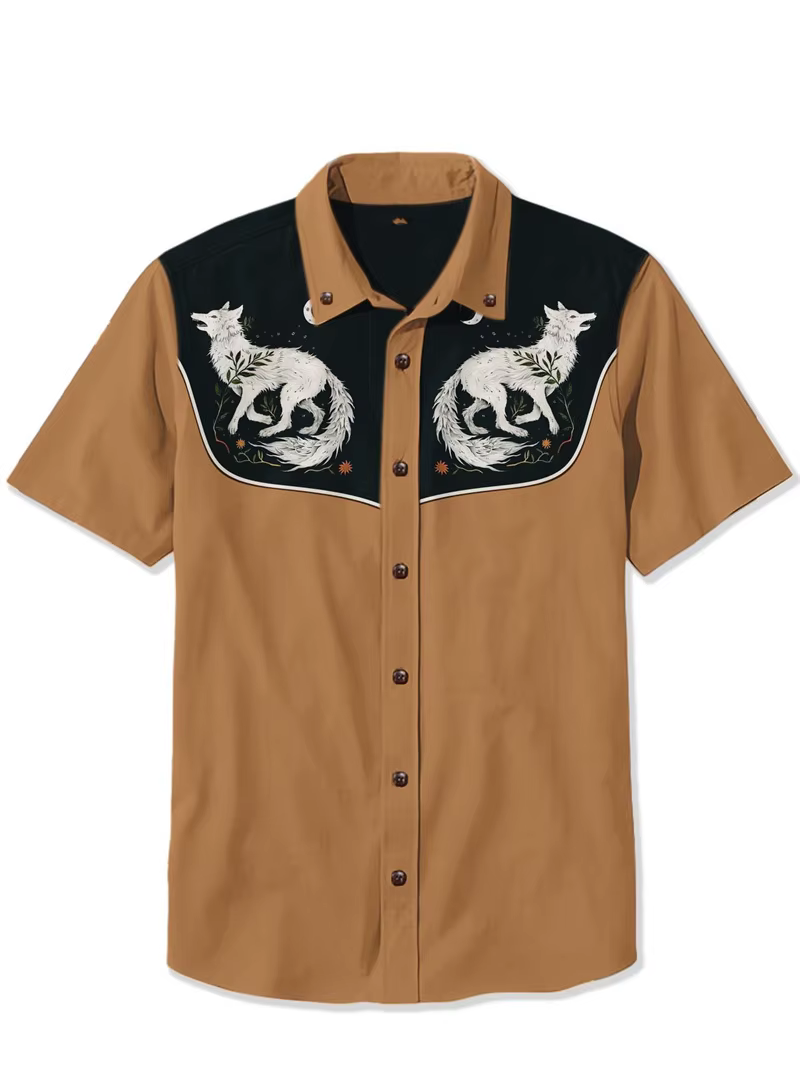Chemise de guitare Cowboy visage punk chemise hawaïenne pour hommes chemise d'été à manches courtes boutonnée haut blanc tropical