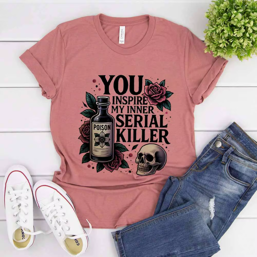 Vous inspire ma chemise de tueur de série intérieure chemises d'humour foncé T-shirt gothique