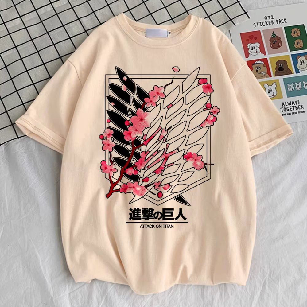 Attaque sur Titan t-shirt fille Vintage Pop Culture confortable numérique top t-shirts streetwear années 2000 anime