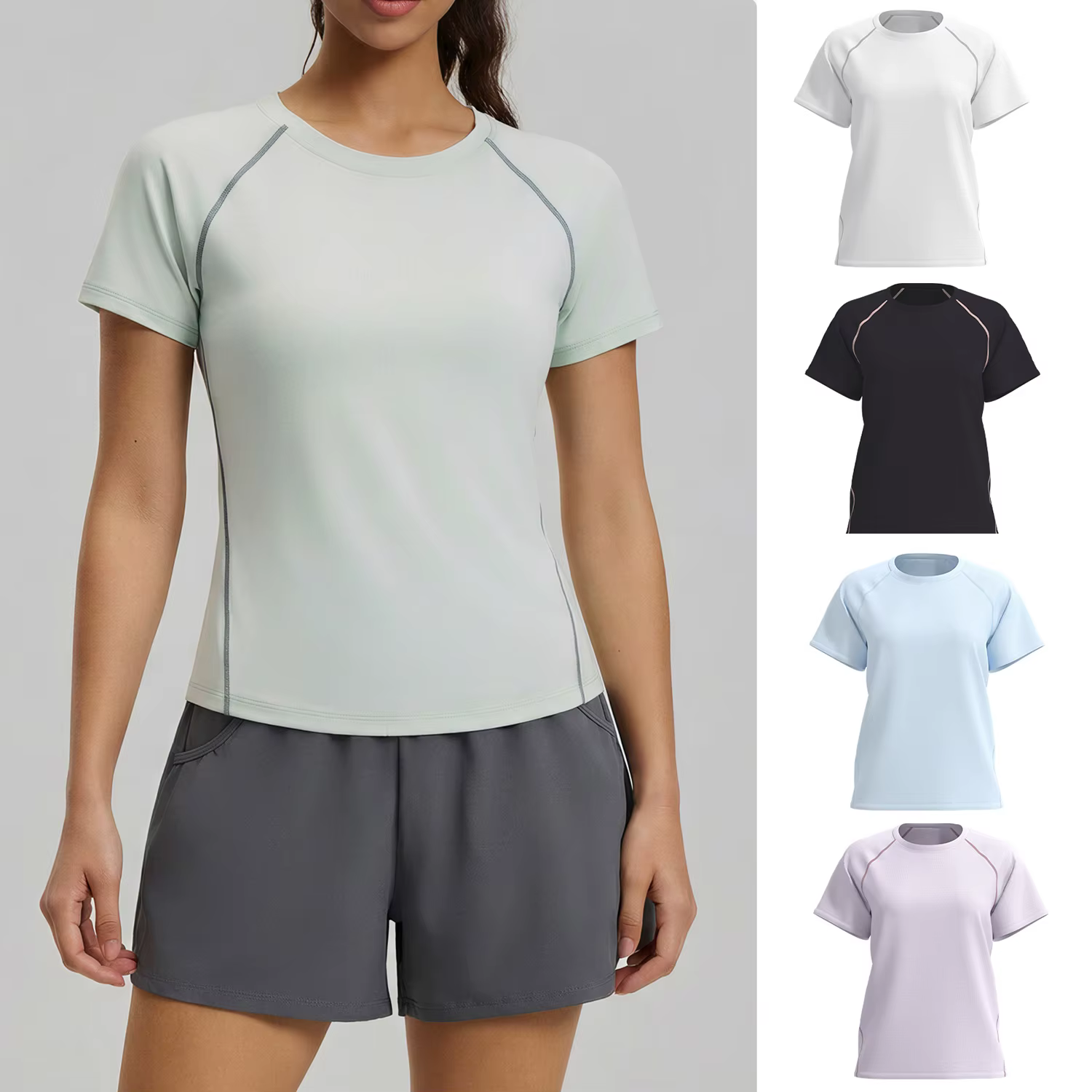 T-shirt de yoga pour femme à manches courtes