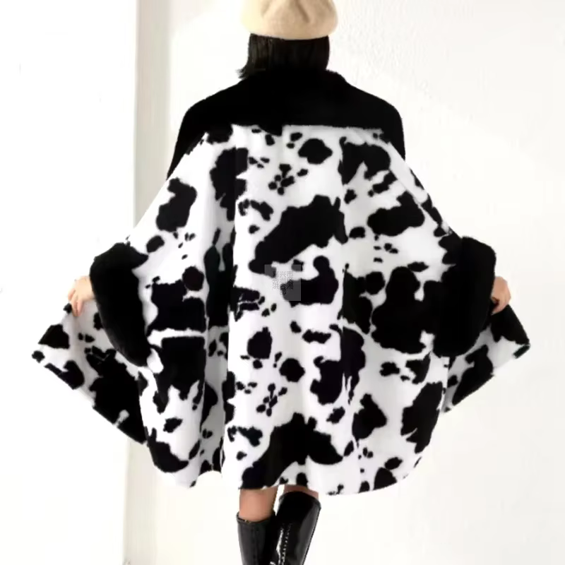 Cardigan en Fausse Fourrure de Lapin pour Femme