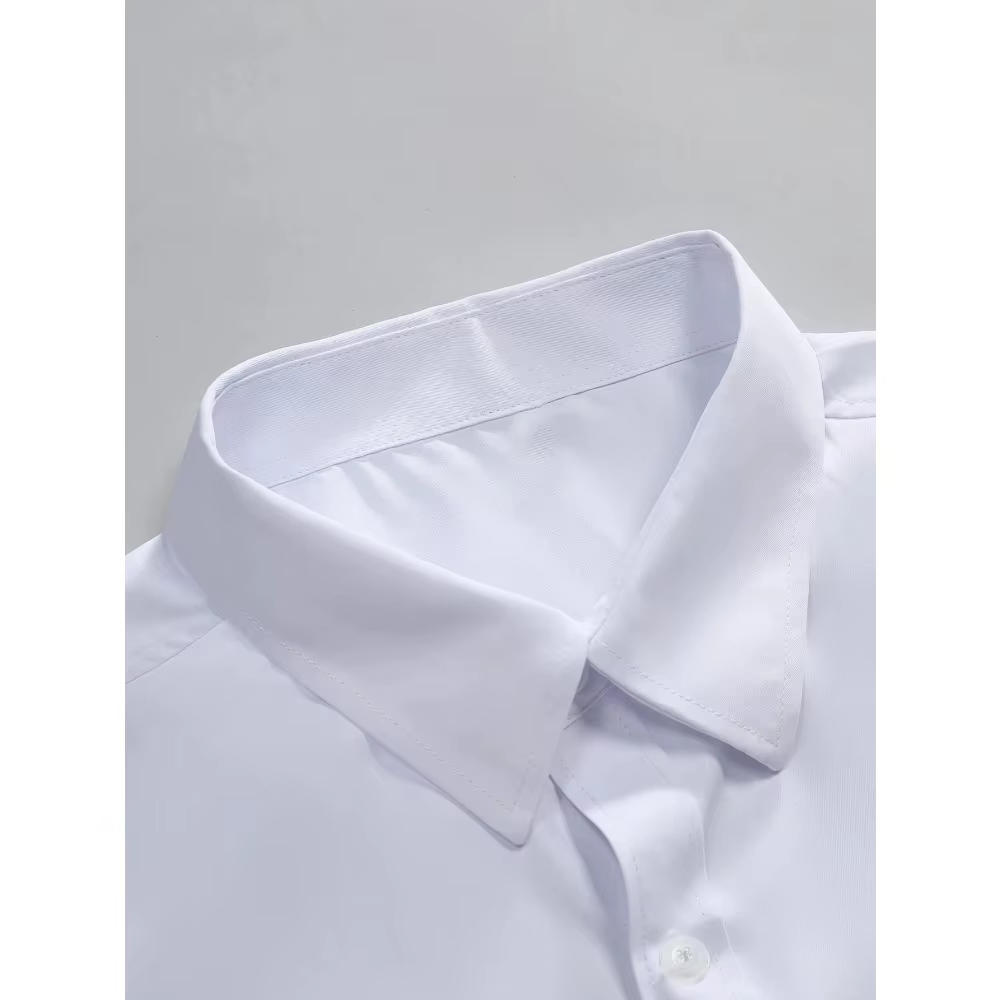 2025 chemise pour hommes flambant neuf couleur unie à manches longues intelligent décontracté quatre saisons élastique