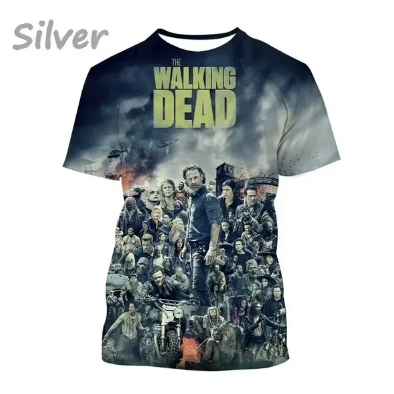 T-shirt imprimé en 3D de la série TV classique d'horreur The Walking Dead