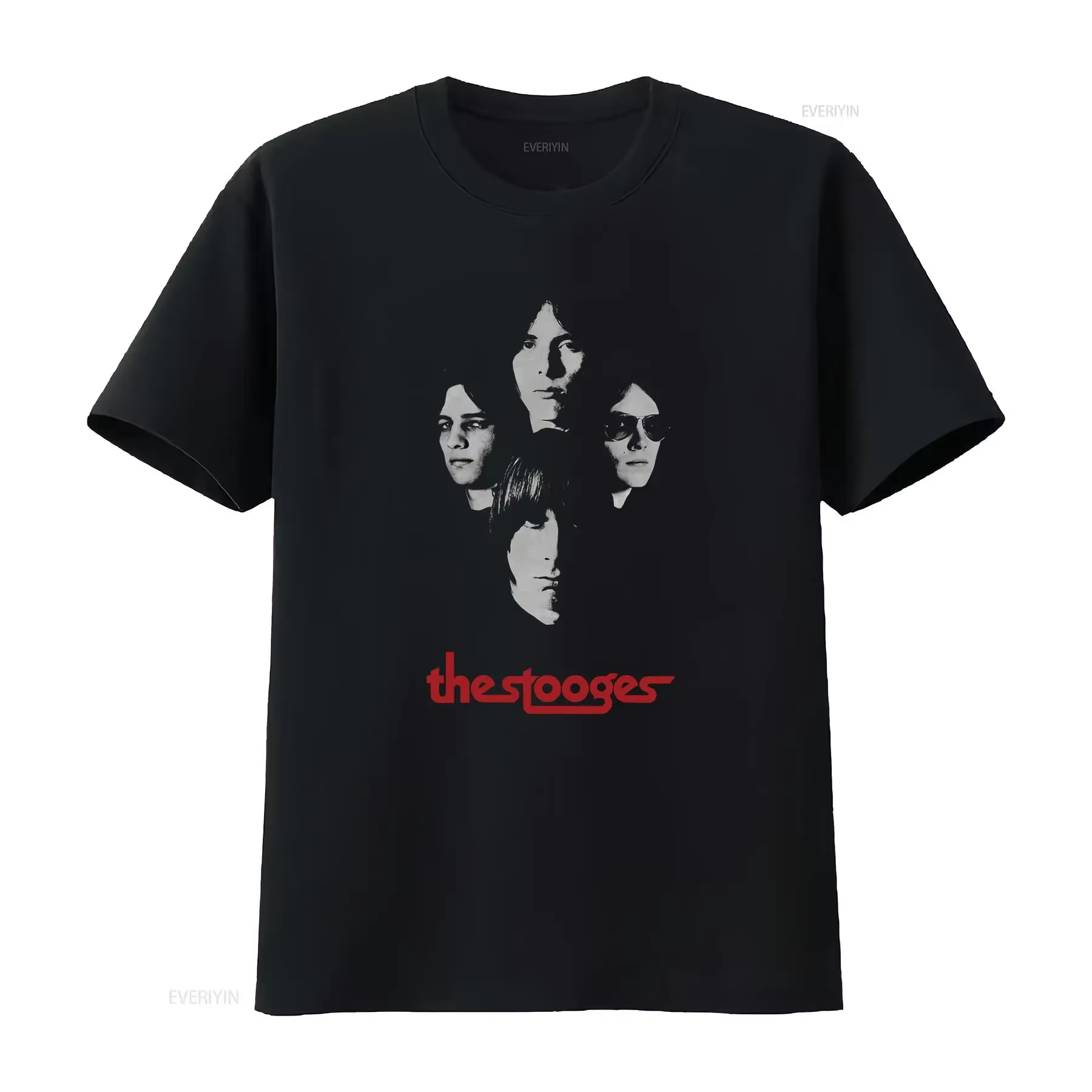Iggy The Stooges t-shirt groupe Shot vintage lavé polyvalent confortable légèrement doux unisexe homme haut pour un usage quotidien