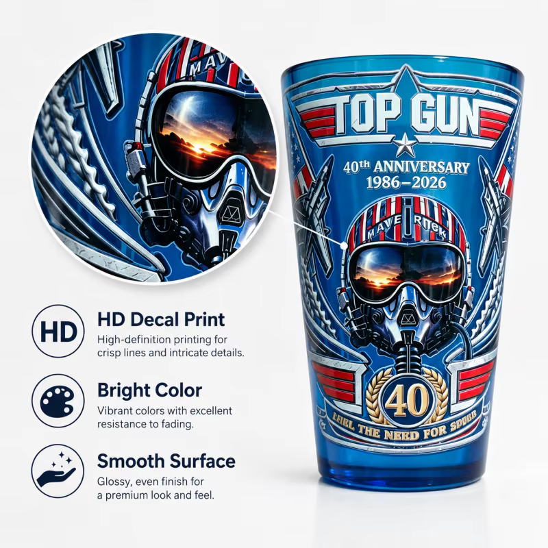 Verre à bière à thème Top Gun 40e anniversaire