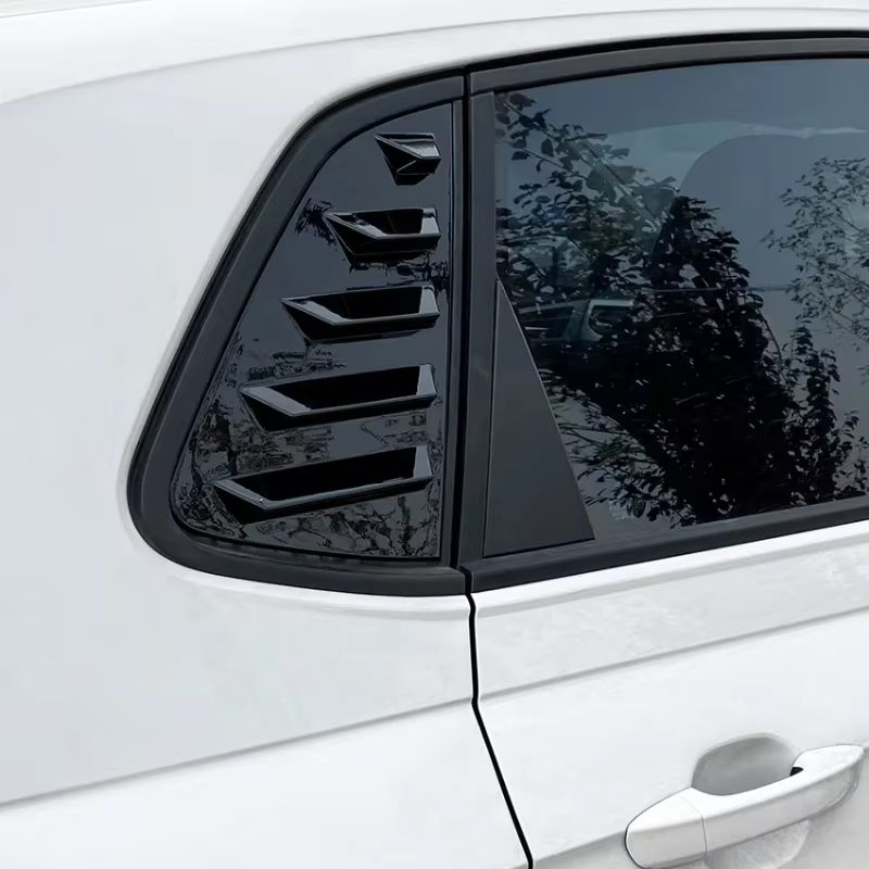 Coques de ventilation latérales pour vitres arrière de voiture, aspect carbone noir brillant, pour VW Polo MK6 2018 2019 2020 2021 2022 2023