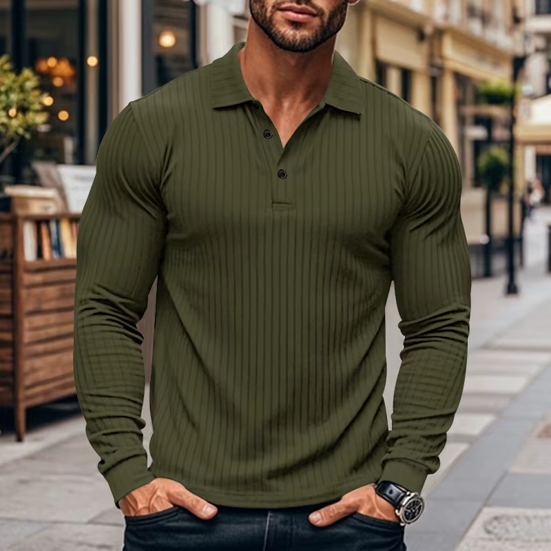 T-shirt fin à manches longues pour hommes