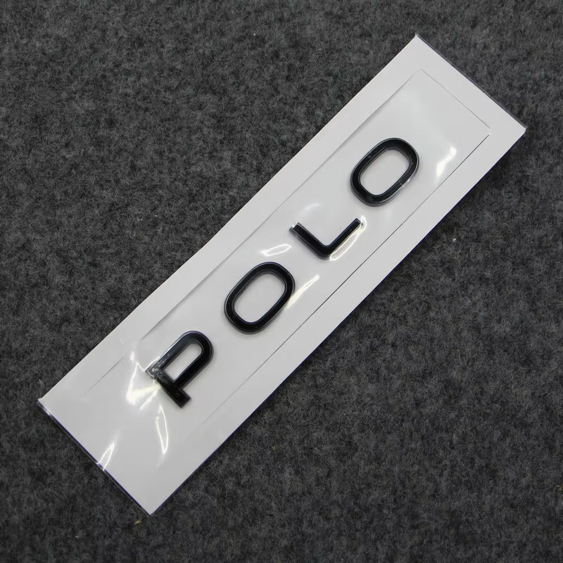 Appliquer au NOUVEAU Polo Marque arrière Étiquette de bagage Logo lettré Noir brillant