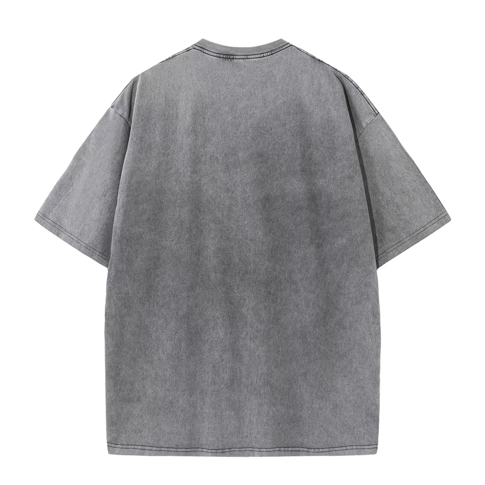 T-Shirt lavé 230G 100 coton solide surdimensionné ample Fitness hommes
