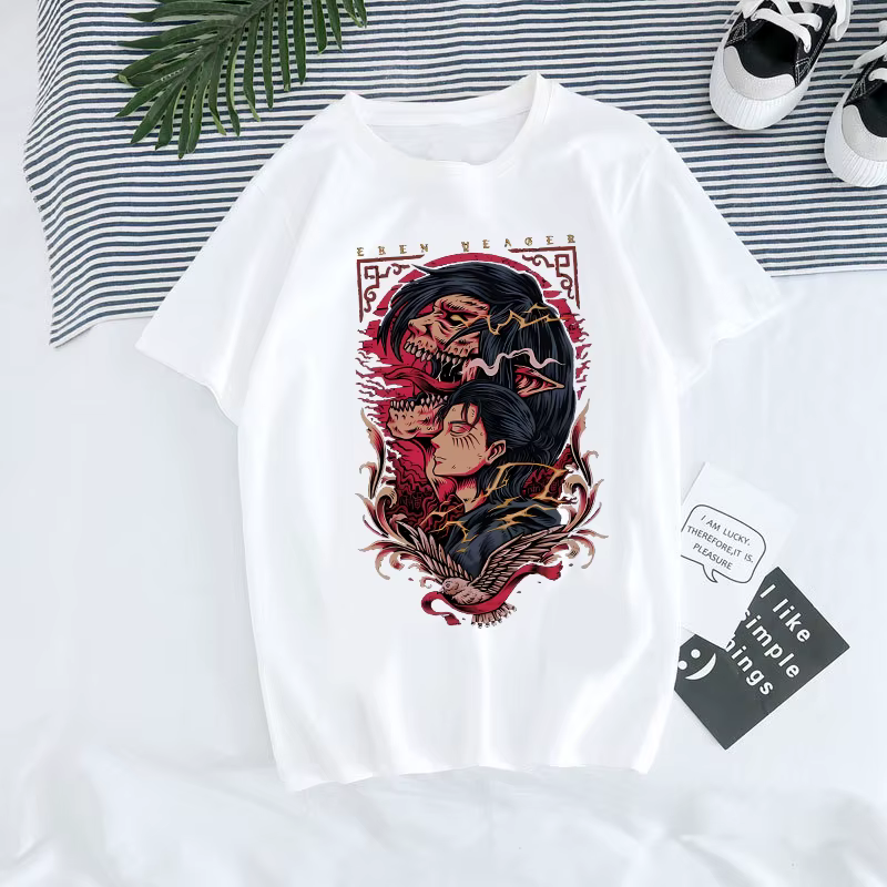 T-shirt Anime japonais hommes attaque sur Titan