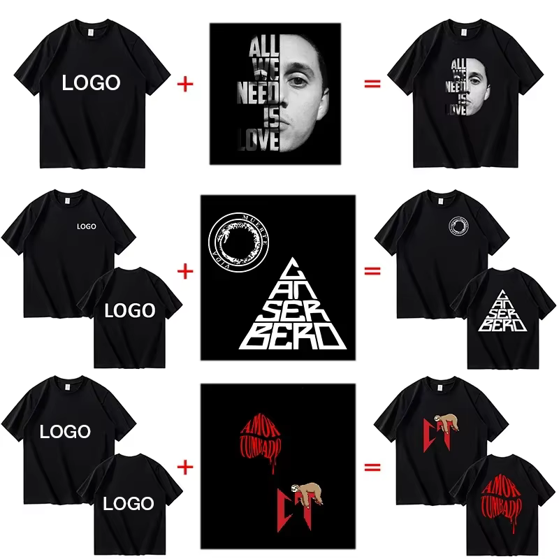 T-shirts imprimés en coton personnalisés hommes mode t-shirt à manches courtes femmes personnalité décontracté