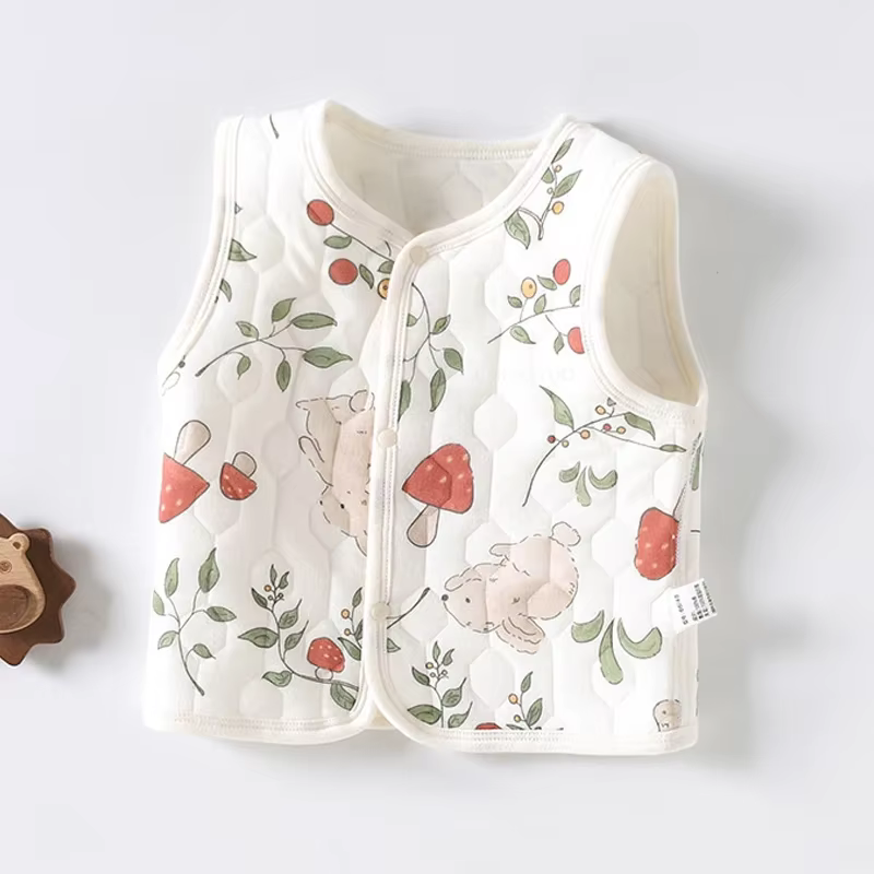 Nouveau-né bébé gilets sans manches coton rembourré enfants printemps chaud Cardigan veste infantile mignon dessin animé polaire coupe-vent vêtements d'hiver
