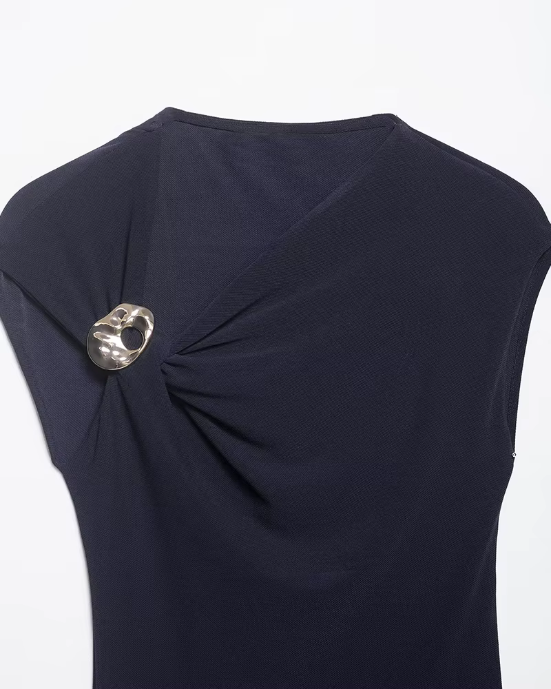 Haut plissé slim pour femme