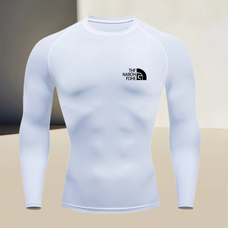 T-shirt de compression pour homme à col rond