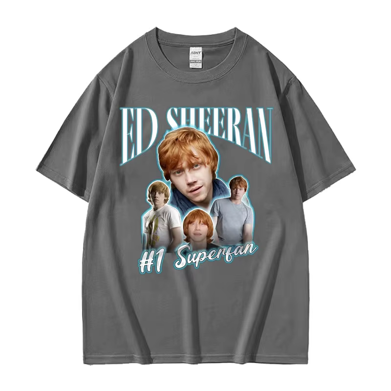 T-shirt drôle Ed Sheeran Number One Superfan Meme pour femme, mode rétro, manches courtes, unisexe, gothique, décontracté, en coton